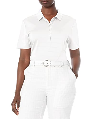 Callaway Women's Golf Short Sleeve Pique Open Mesh Polo Shirt, White, Medium