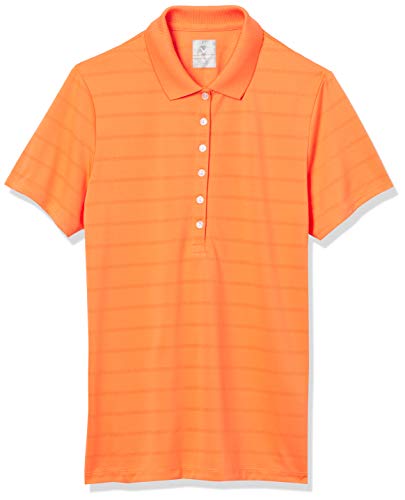 Callaway Women's Golf Short Sleeve Pique Open Mesh Polo Shirt, Carrot, Small