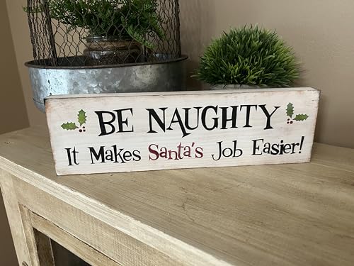 Save Santa the trip funny Christmas hand painted wooden block shelf freestanding sign