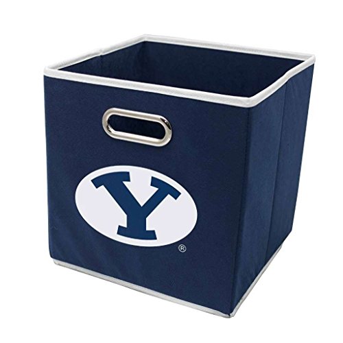 Franklin Sports NCAA Brigham Young University Cougars Collapsible Storage Bin - Made to Fit Storage Bin Shelf Organizers - 10.5" x 10.5"
