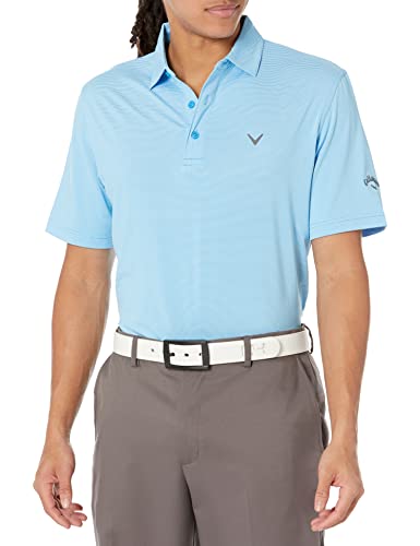 Callaway Men's Pro Spin Fine Line Short Sleeve Golf Shirt (Size X-Small-4X Big & Tall), Malibu Blue, X-Large