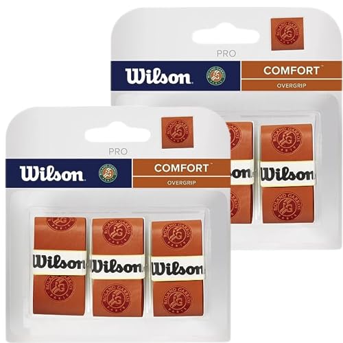 2 of Wilson Pro Overgrip Comfort 3 Packs (Total 6 Strips of overgrip) - Clay