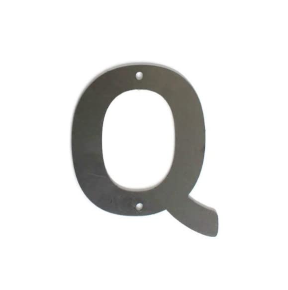 Steel Metal Letters and Numbers A through Z and 0 through 9 Height Four to Twelve Inches Tall (Four Inches Tall, Rounded Q, Raw, Unfinished Steel)