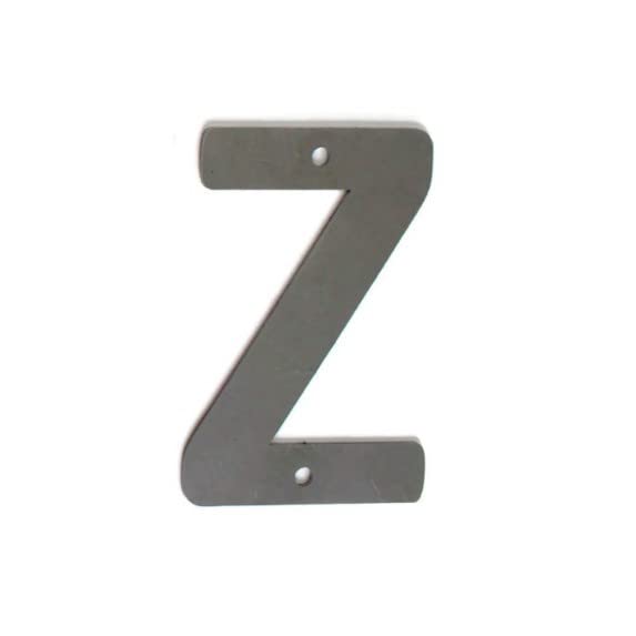 Steel Metal Letters and Numbers A through Z and 0 through 9 Height Four to Twelve Inches Tall (Four Inches Tall, Rounded Z, Raw, Unfinished Steel)