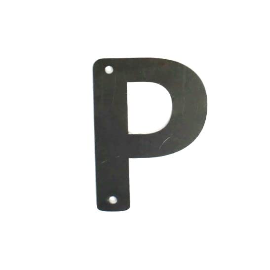 Steel Metal Letters and Numbers A through Z and 0 through 9 Height Four to Twelve Inches Tall (Four Inches Tall, Rounded P, Raw, Unfinished Steel)