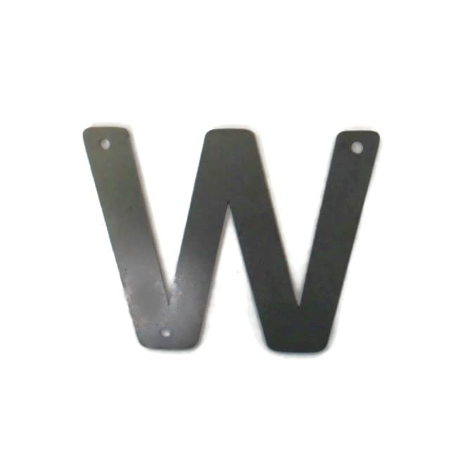 Steel Metal Letters and Numbers A through Z and 0 through 9 Height Four to Twelve Inches Tall (Four Inches Tall, Rounded W, Raw, Unfinished Steel)