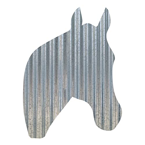 Rustic 3D Corrugated Metal Animal Signs (Horse Head, 12 Inch)