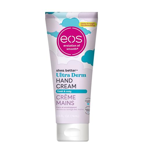 eos Shea Better Hand Cream- Fresh & Cozy, 24-Hour Moisture Skin Care, Lasts Through Hand Washing, 2.5 fl oz