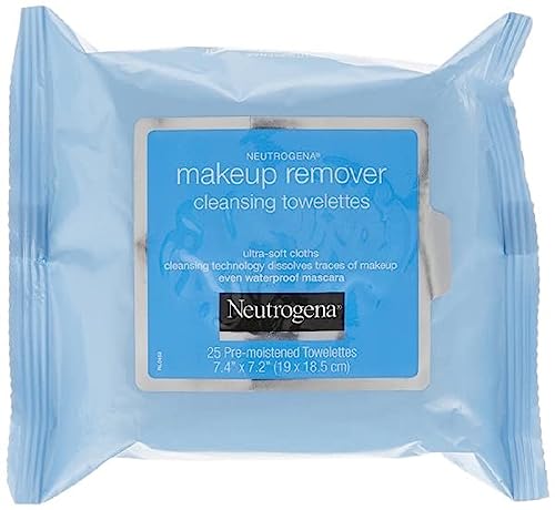 Neutrogena Makeup Remover Wipes, Daily Facial Cleanser Towelettes, Gently Removes Oil & Makeup, Alcohol-Free Makeup Wipes, 25 ct