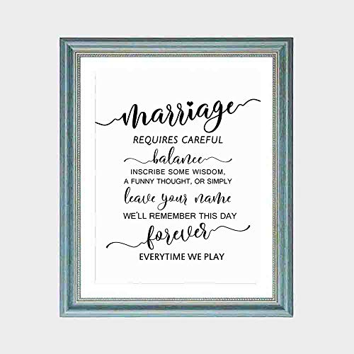 Marriage Sign, Wedding Jenga Sign, Marriage Requires Careful Balance, Jenga Guestbook Sign, Jenga Wedding, Jenga Sign, Jenga Blocks Wedding 8X10INCH UNFRAMED