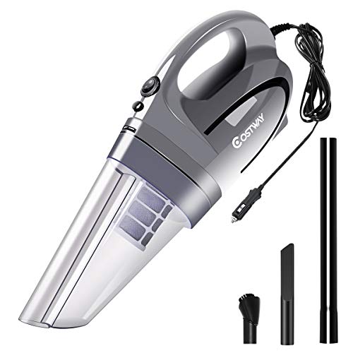 COSTWAY Car Vacuum Cleaner for Vehicle Dry Handheld Portable 12V 100W (Gray)