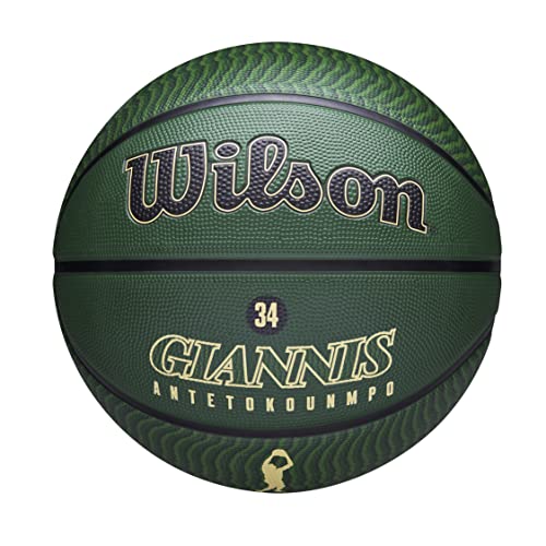 WILSON NBA Player Icon Outdoor Basketball - Giannis Antetokounmpo, Size 7-29.5"