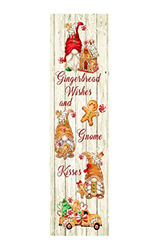 Twisted R Design Gingerbread Wishes Christmas Sign - Unique Vertical Christmas Decor Wooden Sign, 24" Hanging/Standing Farmhouse Christmas Decor, Directly Printed Cozy Christmas Home Decoration, 2ft