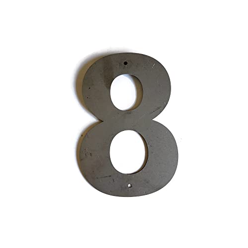 Steel Metal Letters and Numbers A through Z and 0 through 9 Height Four to Twelve Inches Tall (Eight Inches Tall, 8, Raw, Unfinished Steel)