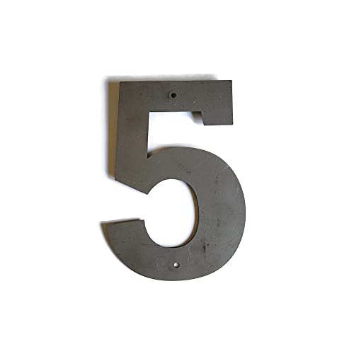 Steel Metal Letters and Numbers A through Z and 0 through 9 Height Four to Twelve Inches Tall (Eight Inches Tall, 5, Raw, Unfinished Steel)