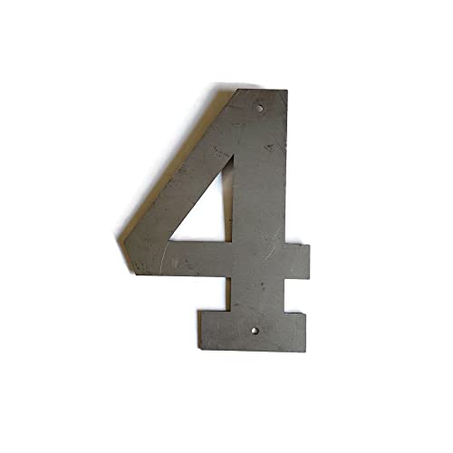 Steel Metal Letters and Numbers A through Z and 0 through 9 Height Four to Twelve Inches Tall (Eight Inches Tall, 4, Raw, Unfinished Steel)