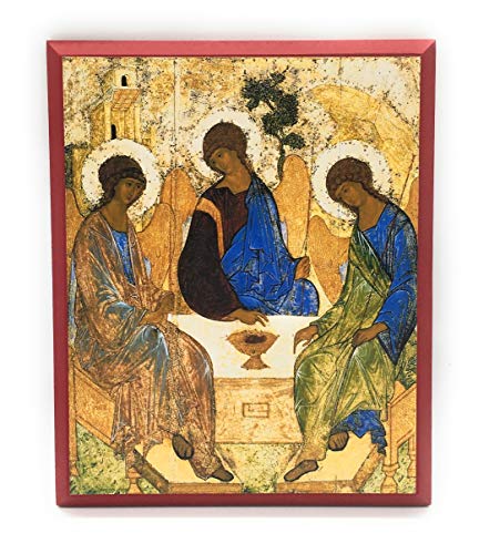 Wooden Greek Orthodox Christian Icon Holy Trinity (Andrei Rublev) (9" x 11")