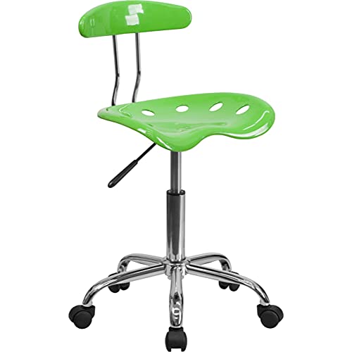 Flash Furniture Elliott Vibrant Apple Green and Chrome Swivel Task Office Chair with Tractor Seat