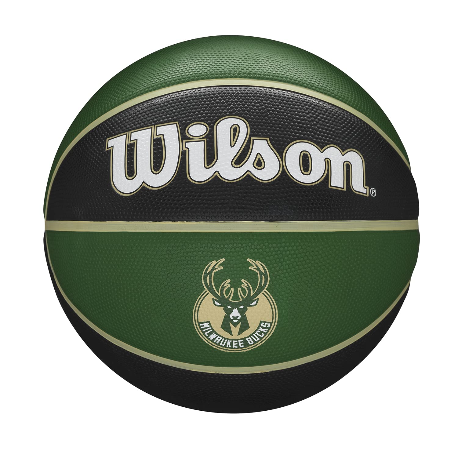 WILSON NBA Team Tribute Basketball - Size 7 - 29.5", Milwaukee Bucks