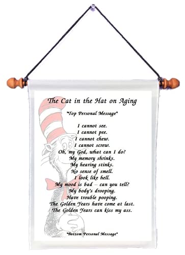 The Cat in the Hat on Aging - Personalized Wall Hanging