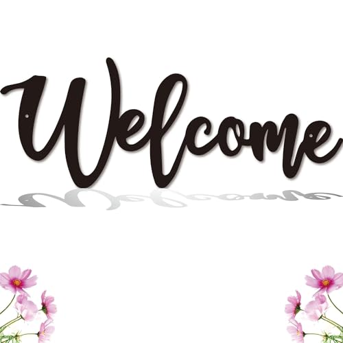 Welcome Metal Sign, Welcome Wall Decor,Welcome Signs Wall Art,Welcome Cutout Letters Hanging for Home, Office, Living Room Decor