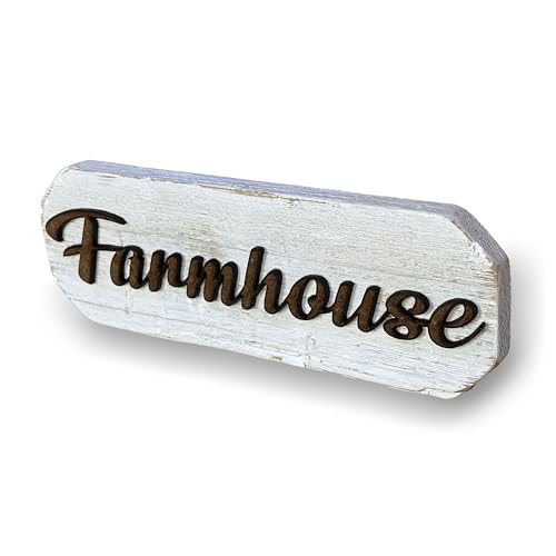 3D Sign, Made in USA, 100% Authentic Weathered Wood, Farmhouse Decor, Wall Art, Rustic Sign, Living Room Decor (White Washed Back, Farmhouse)