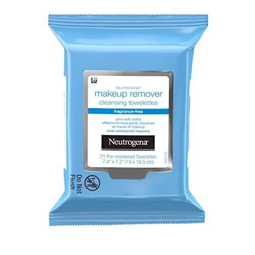 Neutrogena Makeup Remover Cleansing Towelettes, Fragrance Free, 21 ct