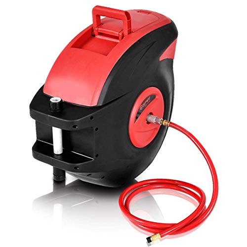 Costway Auto Air Hose Reel Tools Retractable Rewind Compressor 300 PSI Garage(100ft)