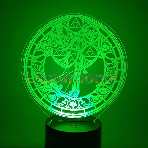 3D Night Light for Teens,Zeldas Changing Night Lamp Anime Game Princess Zelda Visual Illusion Led for Birthday/Xmas Gift