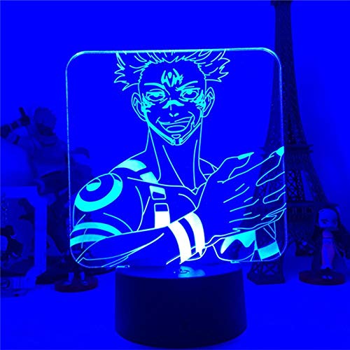 3D Night Light for Kids,Anime Jujutsu& Kaisen Led Ryomen Sukuna Lamp for Bedroom Decor Light for Birthday/Xmas Gift