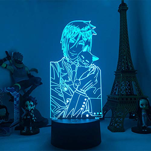 Generic 3D Night Light for Kids,Led Lamp Black Butler Anime Figure for Room Decoration Light Kids Child Table Desk Lamp Nightlight for Birthday Gift(5263)