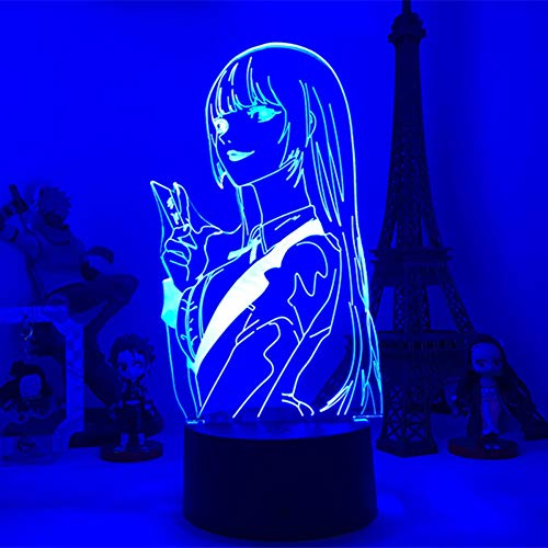 3D Night Light for Kids,Waifu Anime Lamp Yumeko Jabami Led from Kakegurui Gambler for Bedroom Decor Nightlight for Birthday/Xmas