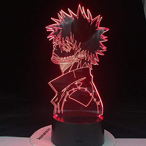 3D Night Light for Kids,Academia DABI Hero LED Anime LAMP Nightlights Boku no Hero Academia Visual Table Lamp Dropshipping Service Xmas/Birthday Gift(no Remote)