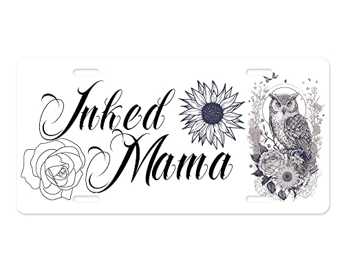 Vanity Decorative Front License Plate - Cute Car License Plate Made in the USA - Aluminum Metal Plate - Premium Quality Car Plate - Front Plate for Car (Inked Mama)