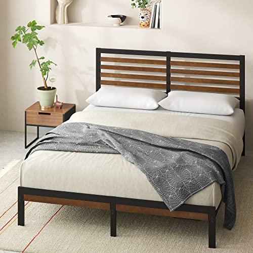 Zinus Kai Bamboo and Metal Platform Bed Frame with Headboard / No Box Spring Needed / Easy Assembly, Full