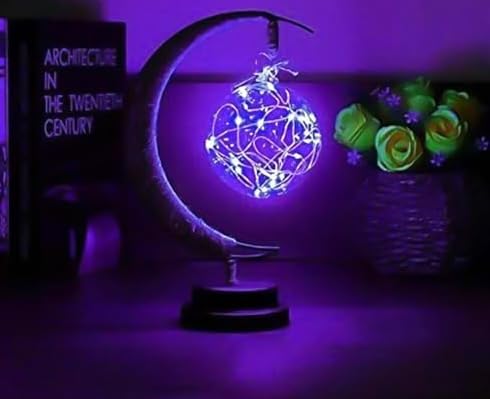 Moon Lamp Night Light with Stand USB/Battery Powered - (Purple)