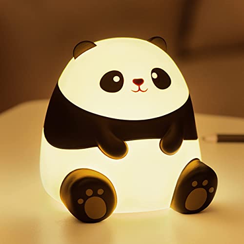 Night Light for Kids, Panda Gifts, Cute LED Lamps for Teen Girls Bedroom, Timer Auto Shut Off, AAA Battery Operated, Silicone Animal Night Light, Kawaii Room Decor