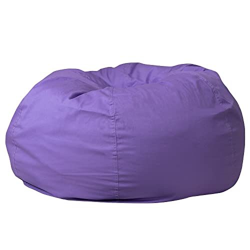 Flash Furniture Duncan Oversized Solid Purple Bean Bag Chair for Kids and Adults