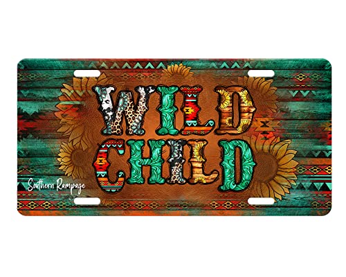 Vanity Decorative Western Aluminum Front License Plate (Wild Child)