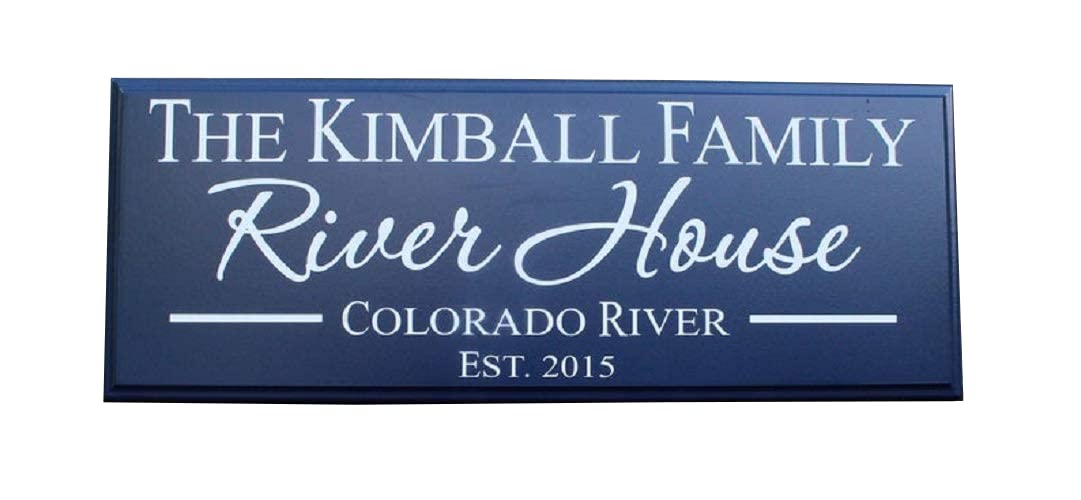 Personalized river-lake-beach-house Family Name Sign