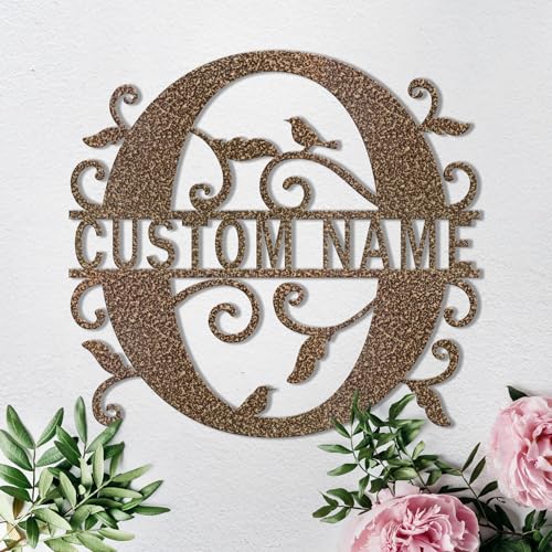 Custom Metal Signs Metal Name Sign Metal Wall Art Split Letter Monogram Wall Decor Metal Wall Art Last Name Sign Family Name Sign Personalized Wedding Gift Fire Pit Sign Outdoor Decor Cabin Sign - O