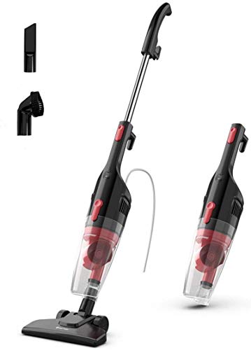 COSTWAY 6-in-1 Stick Vacuum Cleaner, 16KPa Powerful Suction 600W Lightweight Corded Upright Vacuum Cleaner with HEPA Filtration, Cord Rewind and Comfort Handle, for Home Hard Floor, Car, Pet Hair