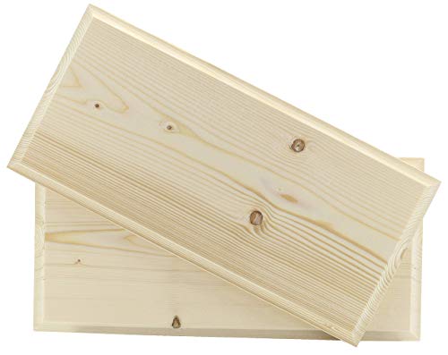 AvalonSkies Wood Plaque Unfinished Wood for Crafts Wood Sign Trophy Base Rustic Pine 11.5 x 5.5 inches(2 pack), with Keyholes for Wall Hanging Solid not Glued Boards