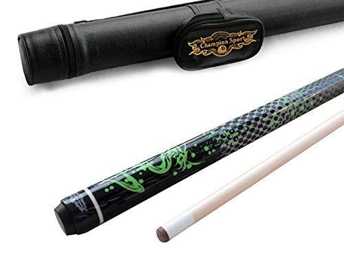 Champion Green Dragon Pool Cue Stick, Billiard Glove, Predator 314 Taper, 12.75mm, Retail Price: MSRP $220 (18 oz, Black Case)