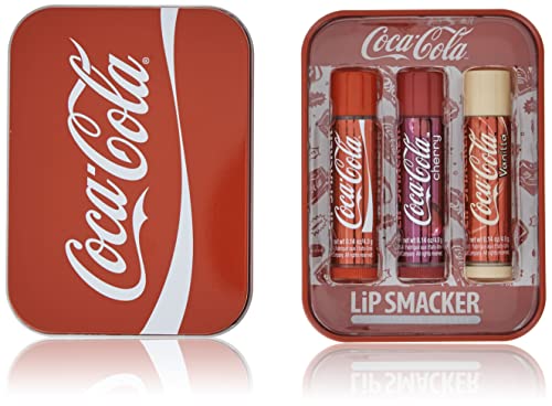 Lip Smacker Coca-Cola 3PC Lip Balm Tin Classic Coke, Cherry Coke, and Vanilla Coke