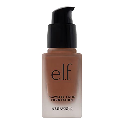 e.l.f. Flawless Finish Foundation, Lightweight & Medium Coverage, Semi-Matte Finish, Chocolate, 0.68 Fl Oz (20mL)