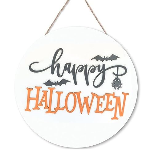 Halloween Decorations,Happy Halloween, Hanging Halloween DecorationsWelcome Sign Halloween Door Wall Decor Wall Sign Plaque for Halloween Party (Design-126F)
