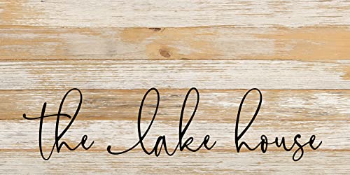 Rustic Reclaimed Wood Nautical Art by Second Hand By Nature - 24 x 12 Handmade Boho Lake Life Decor for Bedroom, Living Room, or Fireplace - Natural Lakeside Wall Hanging (The Lake House)