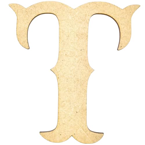 6" Tall MDF Letter T | 1/4" Thick | Krafty Supply Letters | Railroad Western | Wooden Letter