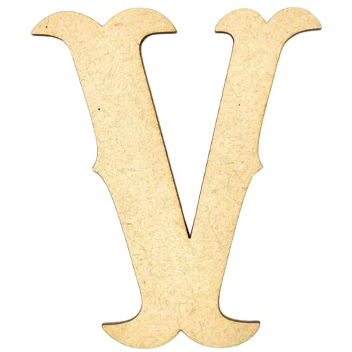 6" Tall MDF Letter V | 1/4" Thick | Krafty Supply Letters | Railroad Western | Wooden Letter